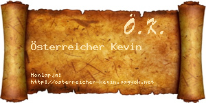 Österreicher Kevin névjegykártya